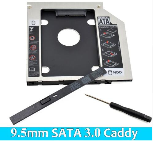 Aluminum Universal 2nd HDD Caddy 9.5mm SATA 3.0 for 2.5