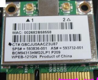 BroadCom BCM94313HMG2L BCM4313 150Mbps Half Mini PCI-e WLAN Card SPS:593836-001 for hp DM1 DM2 DM3 DM4 MINI 110 G72 DV7 laptop