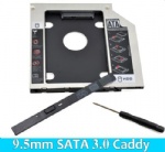 Aluminum Universal 2nd HDD Caddy 9.5mm SATA 3.0 for 2.5